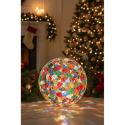 Bright glass coloured lamp in Christmas living room