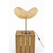 Product photo of Portobello rattan shade on brass lamp stand