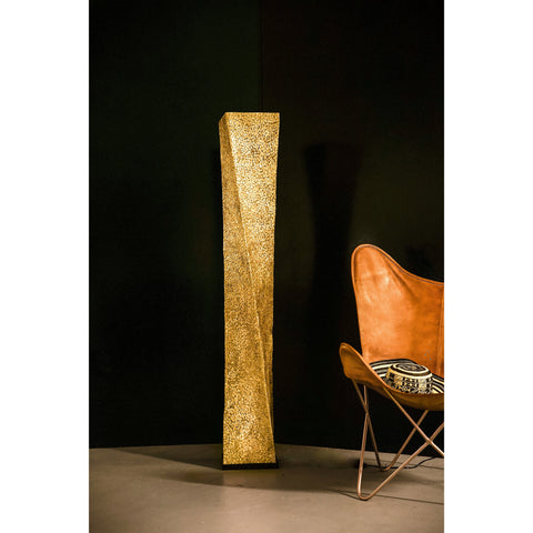 Unusual Callisto Tall Twist Floor Lamp by Collectiviste - Handcrafted from gold oyster shell 