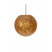 Gold ceiling lamp shade against white background. Designer lighting by Collectiviste.
