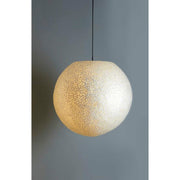 Unique globe lamp shade. Handcrafted from white mother of pearl. Elara by Collectiviste