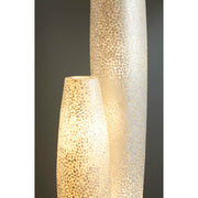 Tall white floor lamps - Elara by Collectiviste. Handcrafted mother of pearl standing lamps.