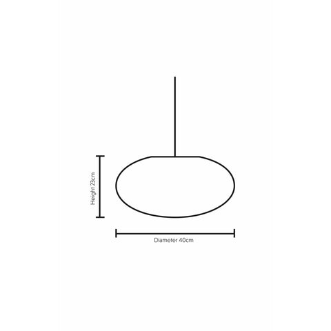 Dimension drawing small Amroth natural lamp shade