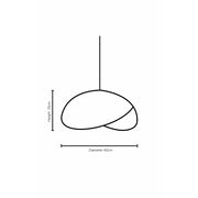 Dimensional drawing. Portobello rattan light shade 40cm by Collectiviste.