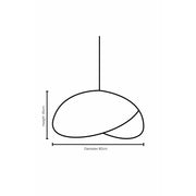 Dimension drawing for Truffle rattan lamp shade 80cm