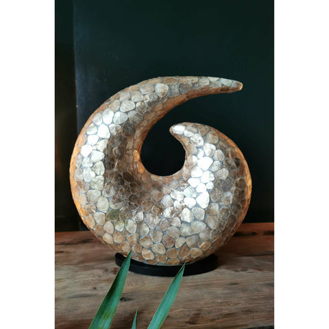 Unusual gold lamp. Pebble swirl by Collectiviste Lighting.