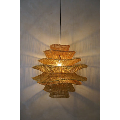 Large rattan chandelier by Collectiviste lighting.