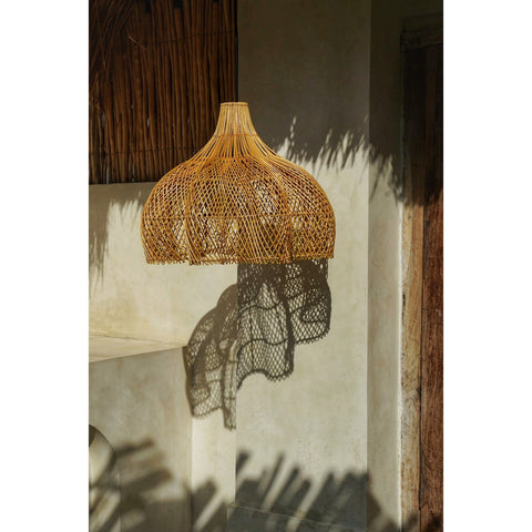 Woven frilled lamp shade. Eclectic modern lighting by Collectiviste.