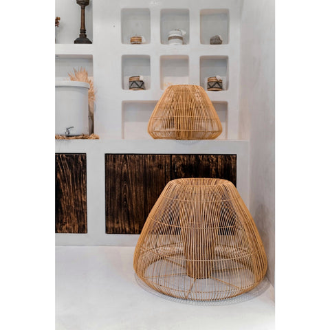 Holkham rattan lamp shade by Collectiviste. Available in two sizes.