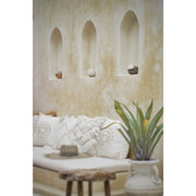 Villa setting with three small round jewellery boxes displayed in the arches. Decorative storage by Collectiviste.