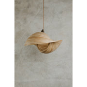 Unique shape bamboo lampshade. Kyoto ceiling pendant by Collectiviste lighting.