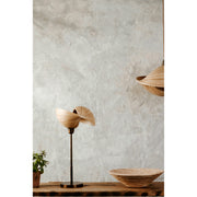 Bamboo table lamp with bronze lamp stand. Natural interiors.