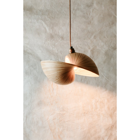Japandi bamboo lampshade. Kyoto ceiling pendant by Collectiviste lighting.