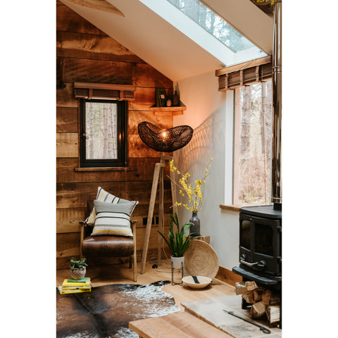 Log cabin interior inspiration with beautiful natural accents.