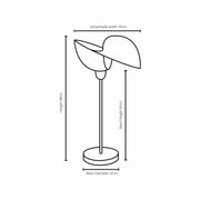 Dimensions of Kyoto bamboo lamp by Collectiviste.