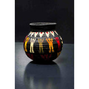 Black, Red and Yellow Wounaan Basket Vase. Handcrafted Werregue Basket by Wounaan Tribe, Colombia. 
