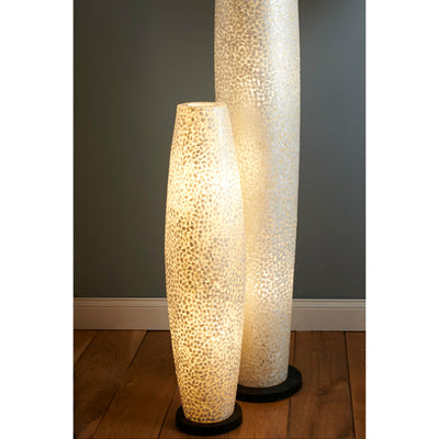 White mother of pearl floor lamps - Elara by Collectiviste